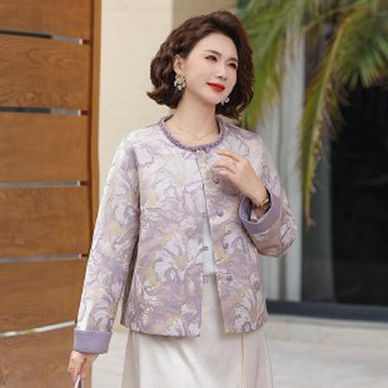 Elegant Chinese Style Cardigan Jacket for Middle-aged and Elderly Women - 2026 Spring/Autumn Fashion 3XL