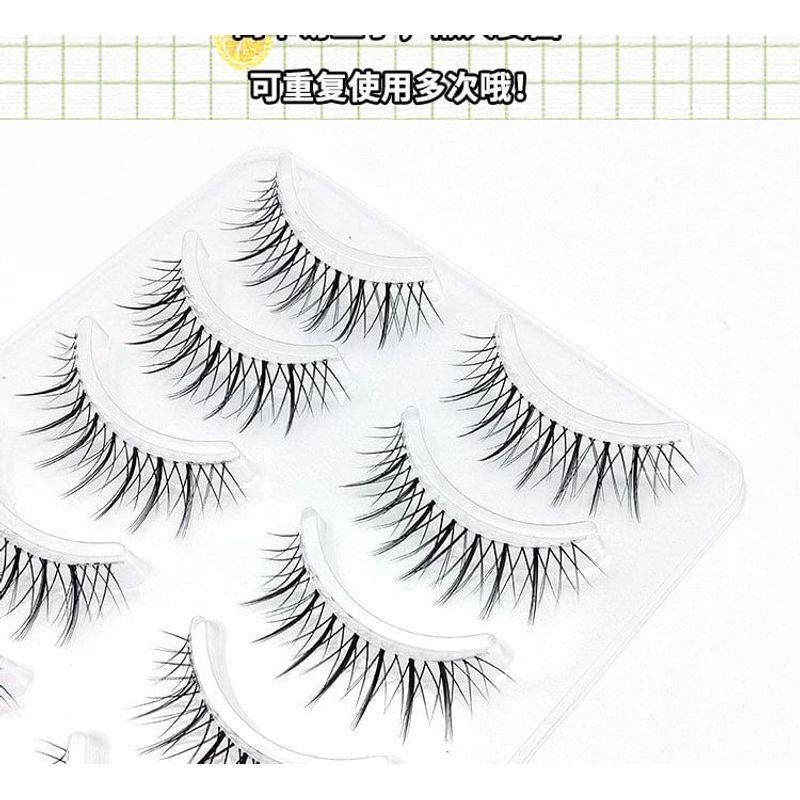 Lashie - Set of 5 Pairs: Criss Cross Clear Band False Eyelashes