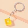 Fashion Resin Geometric Dice Keychain for Men Women Keyring Pendants Car Key Holder Handbag Decor DIY Key Chain Jewelry Gift