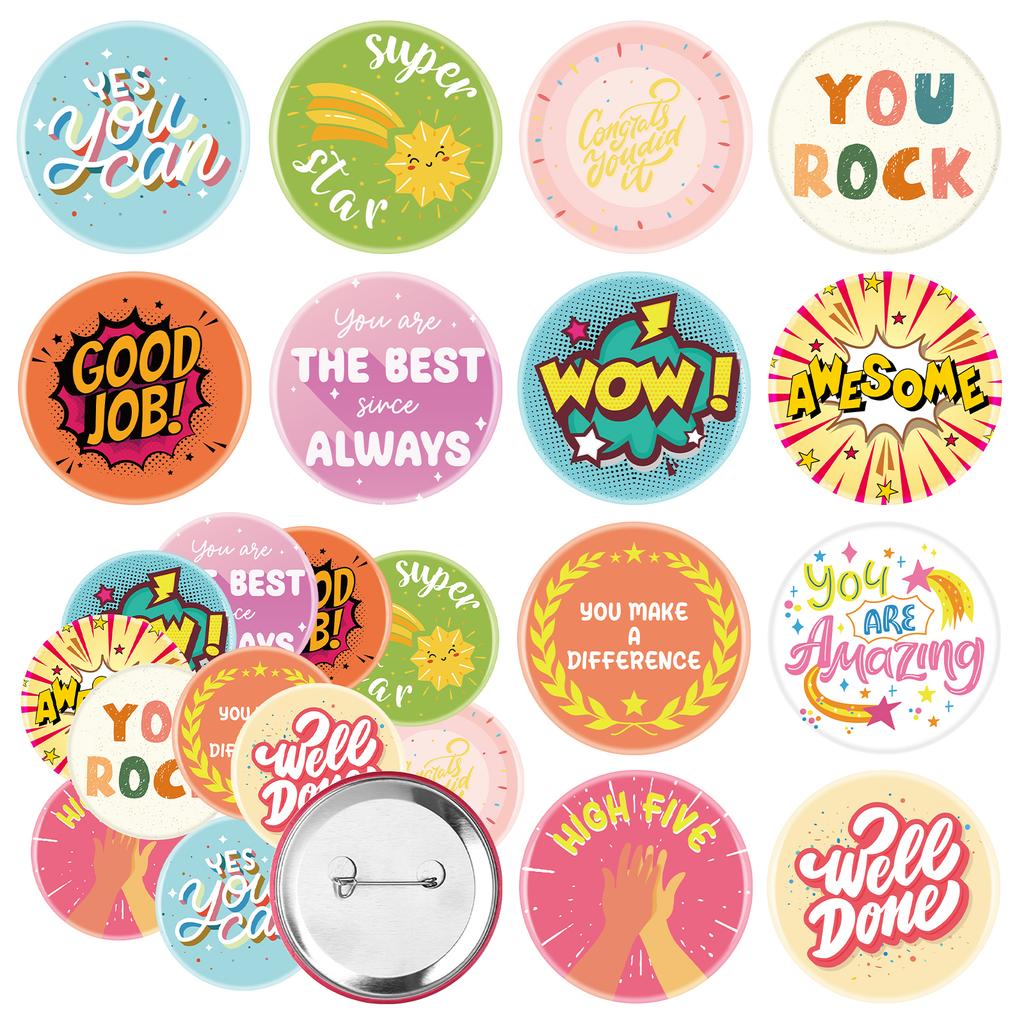 60 Pcs Reward Button Pins Mini Round Recognition Buttons Appreciation Inspirational Encouragement Pin Award Badges For School Of