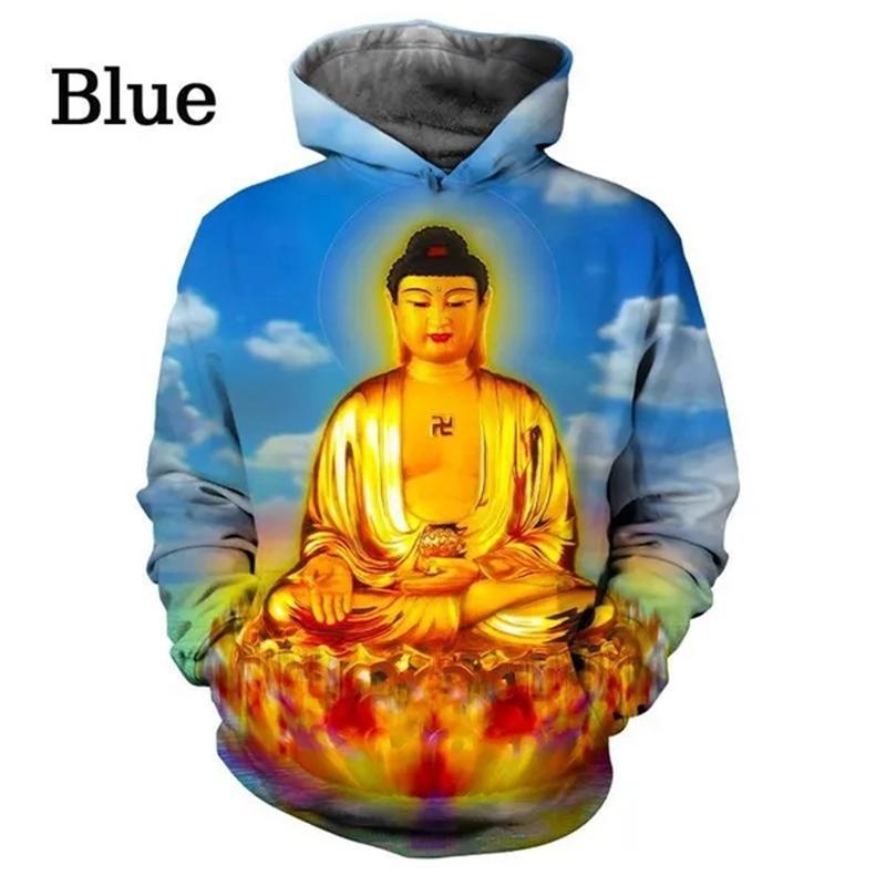 Толстовки с принтом Будды Шакьямуни с 3D-принтом для мужчин и женщин — фото 7