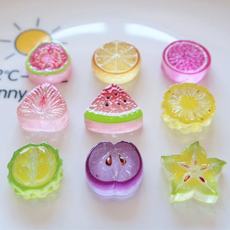 10Pcs Mini Kawaii Cute Watermelon Fruit Flat Back Cabochons Scrapbook Diy Party Hairpin Accessories Home Decoration Craft