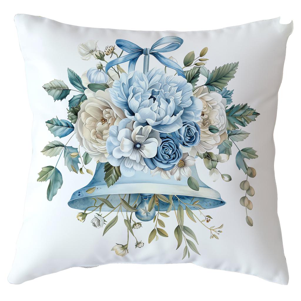 Christmas Cushion Cover Blue Snowflake Reindeer Design Festive Decorative Pillow Case Holiday Sofa Bed Home Decor Pillowcase