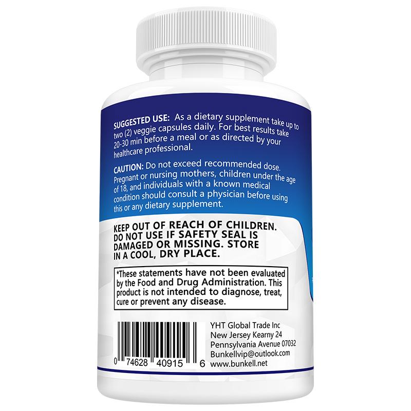 Magnesium Complex Dietary Supplement, 120 Vegetable Capsules Per Bottle