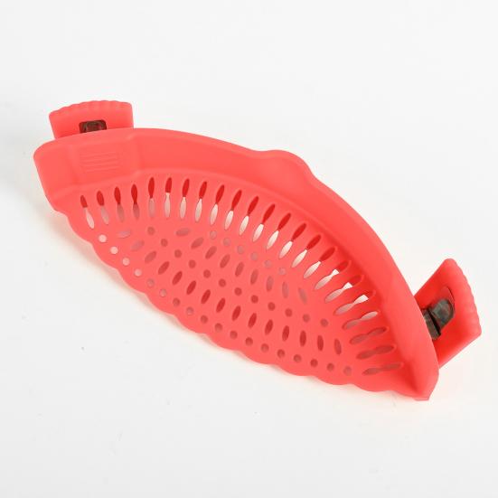 Silicone Clip On Strainer for Pots And Pans High Temperature Resistant Quick Draining Rack with Leak-Proof Holes Easy To Clean Kitchen Colander