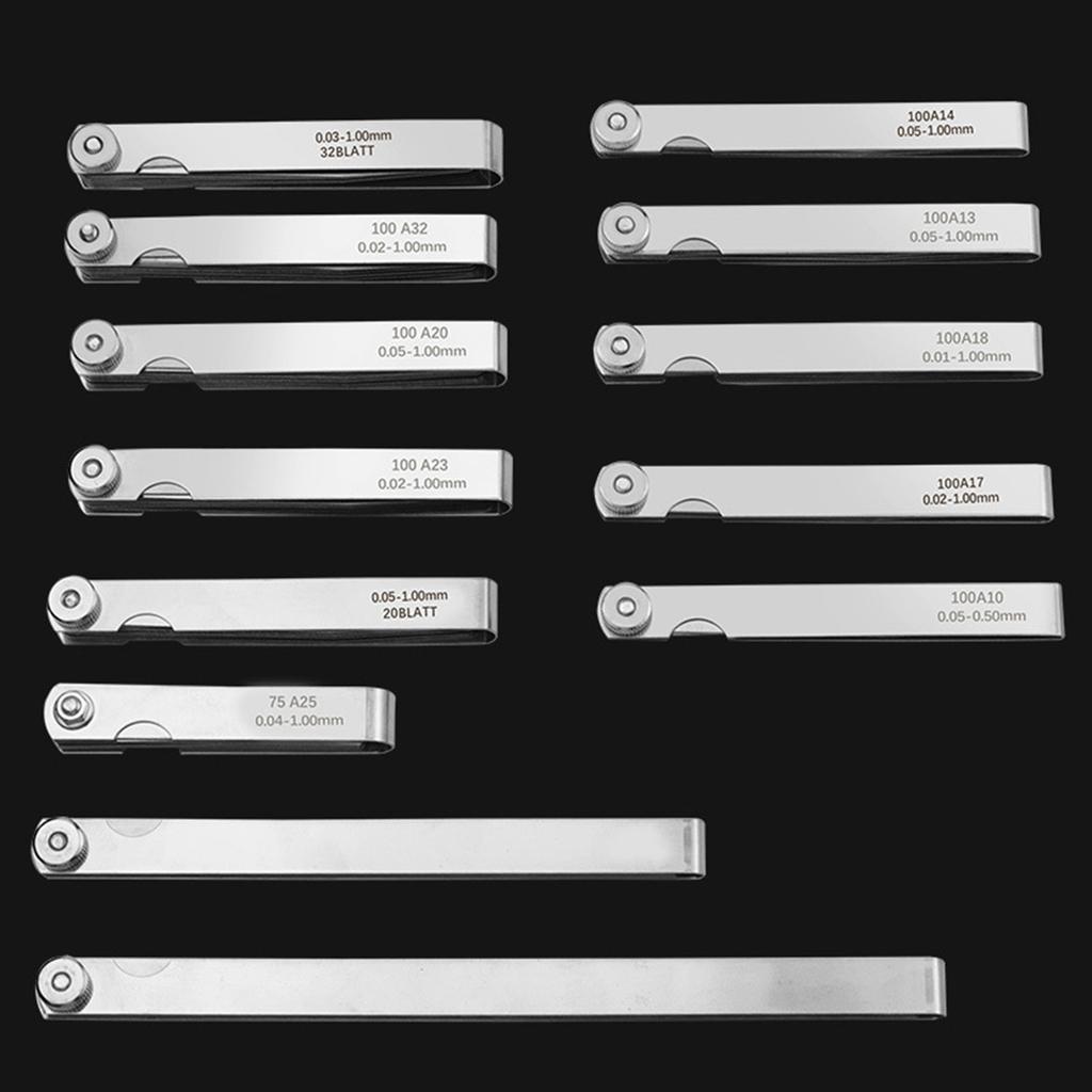 Feelers Gauges Set Stainless Steel Metric and Standard Thickness Gauges Tapered Feelers Gauges Measuring Tool