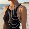 Einzigartiger Körperketten Schmuck Y2K Ein Schulter Kette Halskette INS Bikinis Körperkette Party Kleidung
