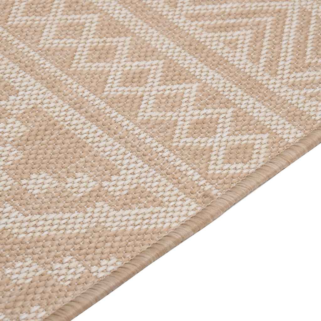 Outdoor Rug Flatweave 80x150 cm Brown Striped