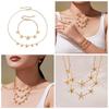 18K Gold-Plated Stainless Steel Star & Diamond Beach Vacation Jewelry - Fade Resistant