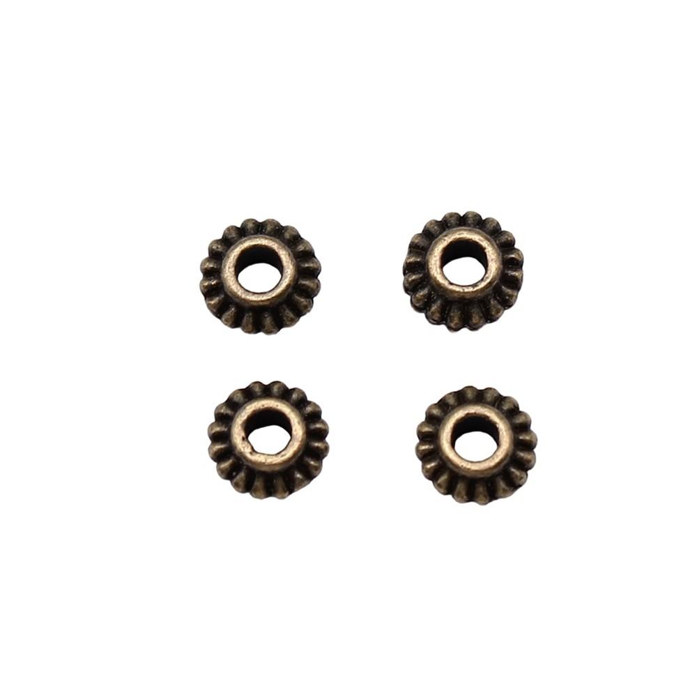 Multi Color Flower Edge Spacer Beads Metal Charms For Jewelry Making Accessories