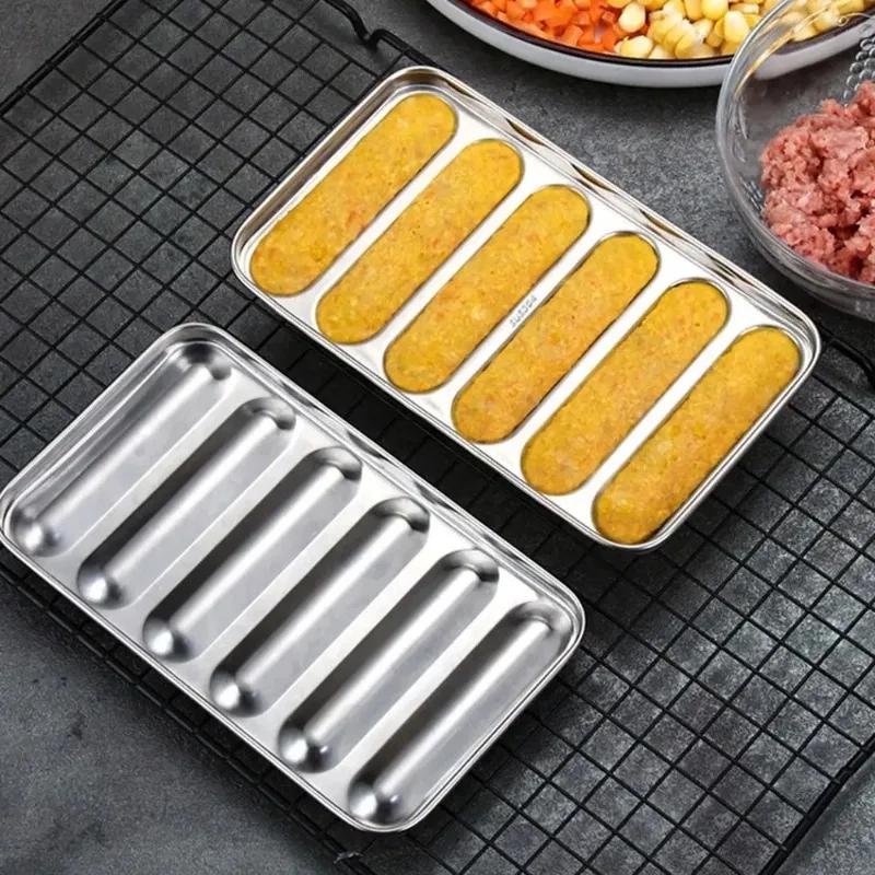 6 In 1 Sausage Maker Stainless Steel Mold DIY Hot Dog Handmade Ham Sausage Mould Kitchen Making and Refrigerated Hot Dog Tool