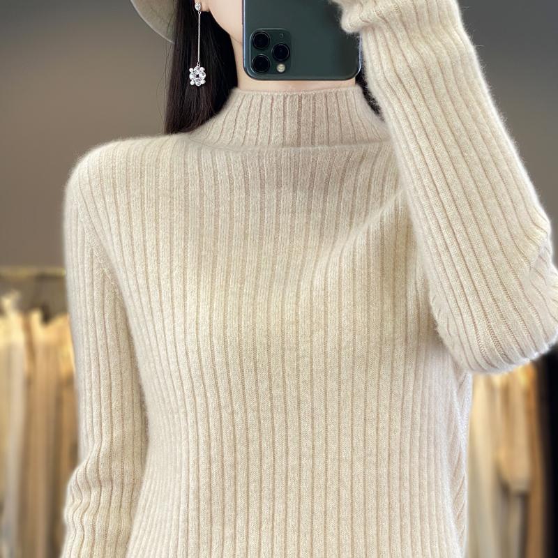 

Женский кашемировый свитер с полуводолазкой Qinghe кашемир 30% кашемир 70% шерсть женский осенне-зимний кашемировый свитер мягкий и теплый L бежевый