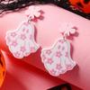 Cross-Border Halloween Cartoon Heart Ghost Tassel Earrings