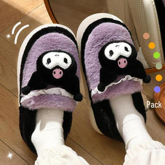 Winter 2023 Women's Plush Cotton Slippers: Cozy Velvet-Lined, Thick-Soled Comfort for Indoors