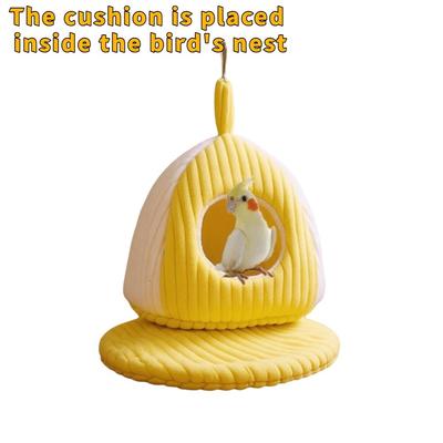 Cozy Thickened Warm Parrot Nest Soft Comfortable Bird Hanging Hammock Washable Fleece-lined Bird House Autumn Winter