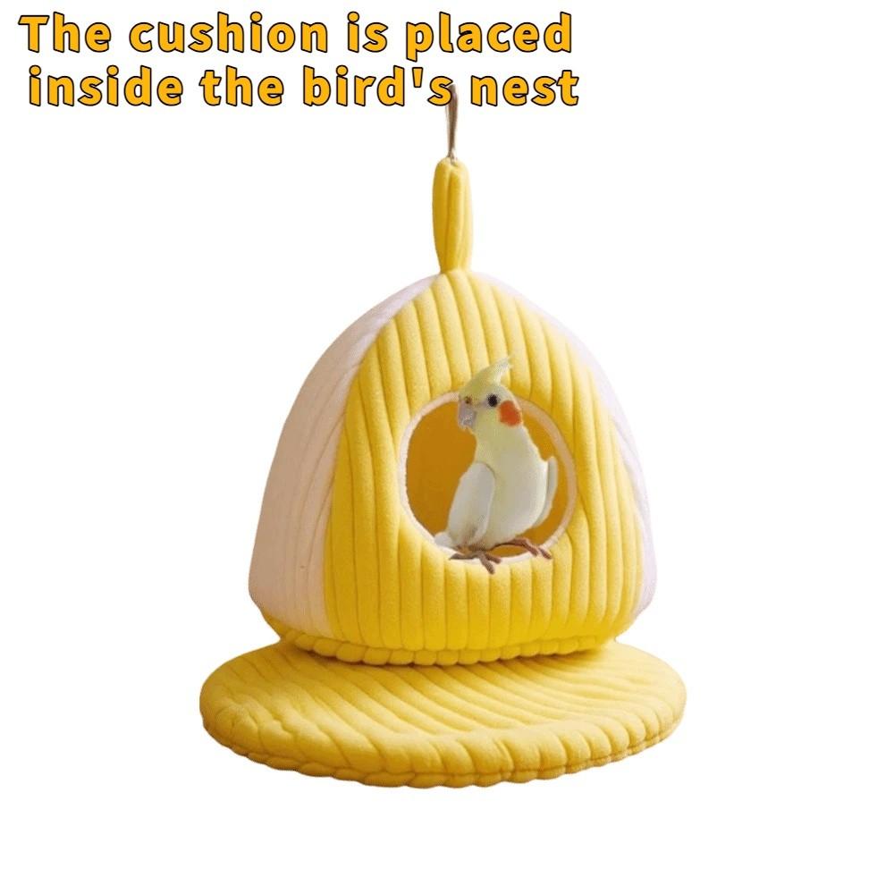 Thickened Warm Parrot Nest Soft Fleece-lined Bird Hanging Hammock Comfortable Washable Bird House for Parrots Finches Parakeet