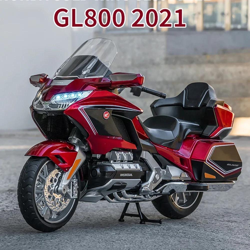 1:11 Honda Gold Wing GL800 2025 Motorcycles Models Cars Toys Rubber Tires with Light Music Miniature Model Toddler Kids Gifts