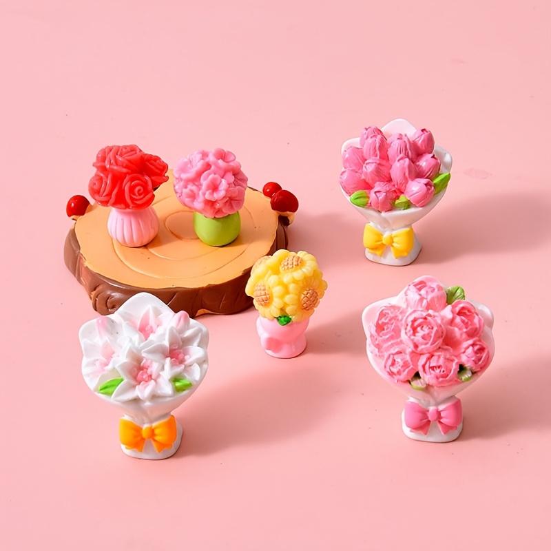 6pcs DIY Micro Floral Arrangement, Miniature Craft for Focus & Relaxation, Tabletop Vase Decor, Mother's Day Gifts