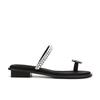 Yuanlitong, the same 2025 summer square head cover finger slippers, wearing women's high-end temperament silver half slippers