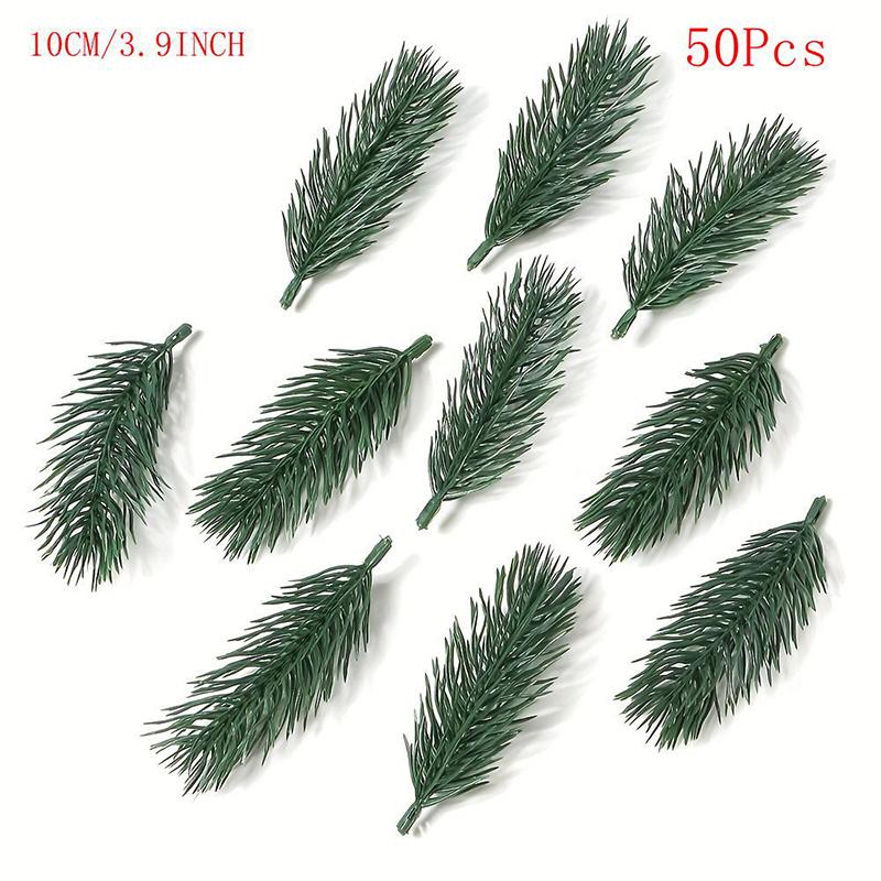 10/20/50 Stück Kiefernzweige Künstliche Pflanzen Weihnachten Hochzeit Heim Baumdeko DIY Handwerk Bouquet Geschenkbox Falsche Pflanzen Nadel