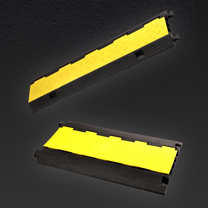 PVC Cable Trunking Board - Indoor/Outdoor Floor Duct Cover & Wire Protection Channel with Rubber Speed Bump