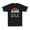 Dilf-Fan vad jag älskar att fiska Rolig fiskeslogan Fiskare Vintage T-shirt för män Unisex T-shirt