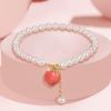 Trendy Peach Charm Natural Freshwater Pearl Ladies Bracelet Ins Style Sweet Fresh  Hand Jewelry Accessories