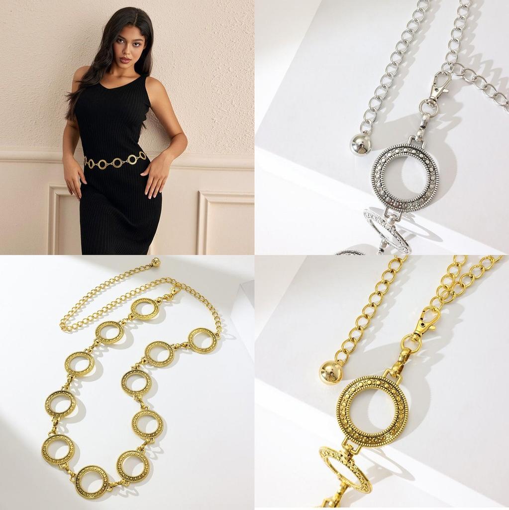 Bohemian Metal Waist Chain For Women With Carved Ornament For Festival Outfits
