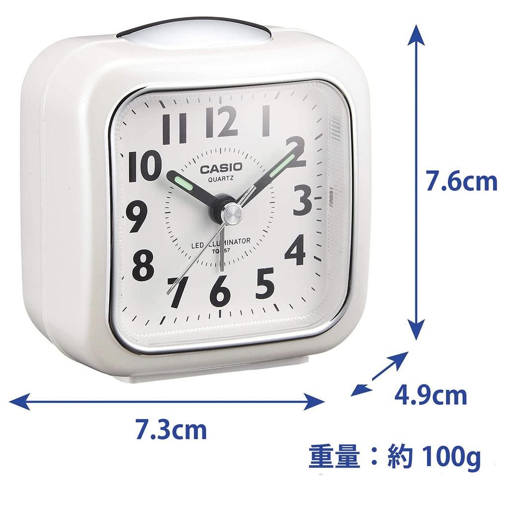 Casio Wecker Tischuhr Analog Klein Licht Weiß Einfach TQ-157-7BJF