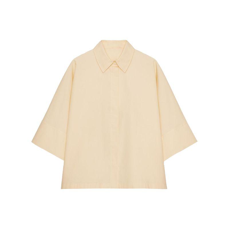 Zaprha 2025 Autumn New Casual All-matching Temperament Lapel Short Sleeve Poplin Shirts Top 4786157