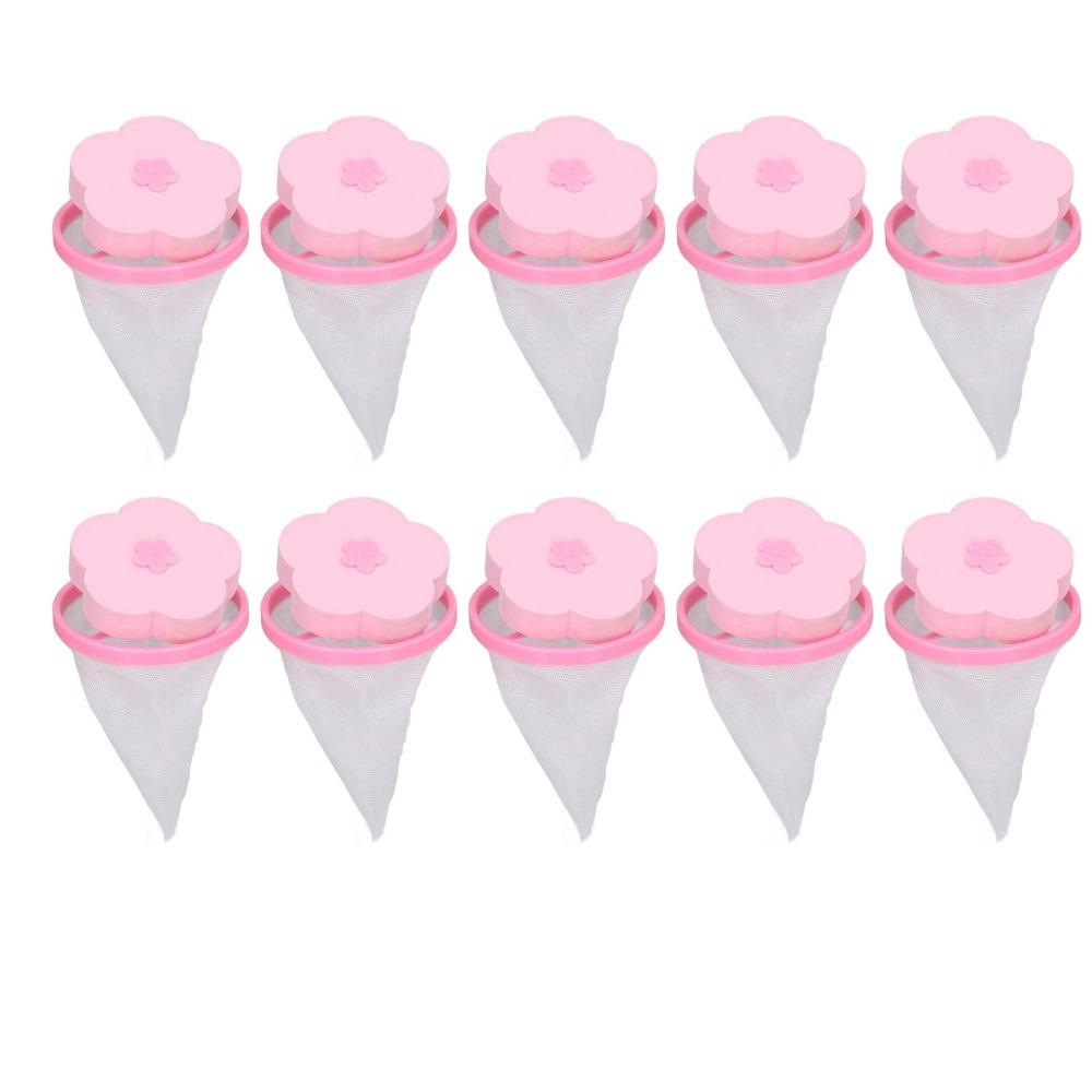 10Pcs High Efficiency Floating Filter Mesh Reusable Mesh Lint Catcher Universal Hair Remover Laundry Clean