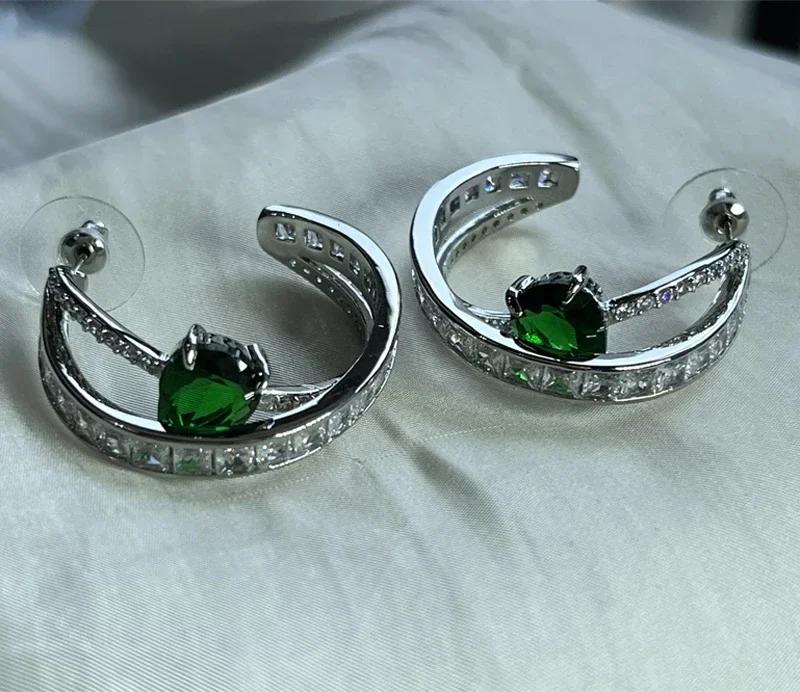 2026 New Trend Fine Jewelry Set Charming Heart Crystal Fashion Stainless Steel Necklace Earrings As a Anniversary Gift for Women