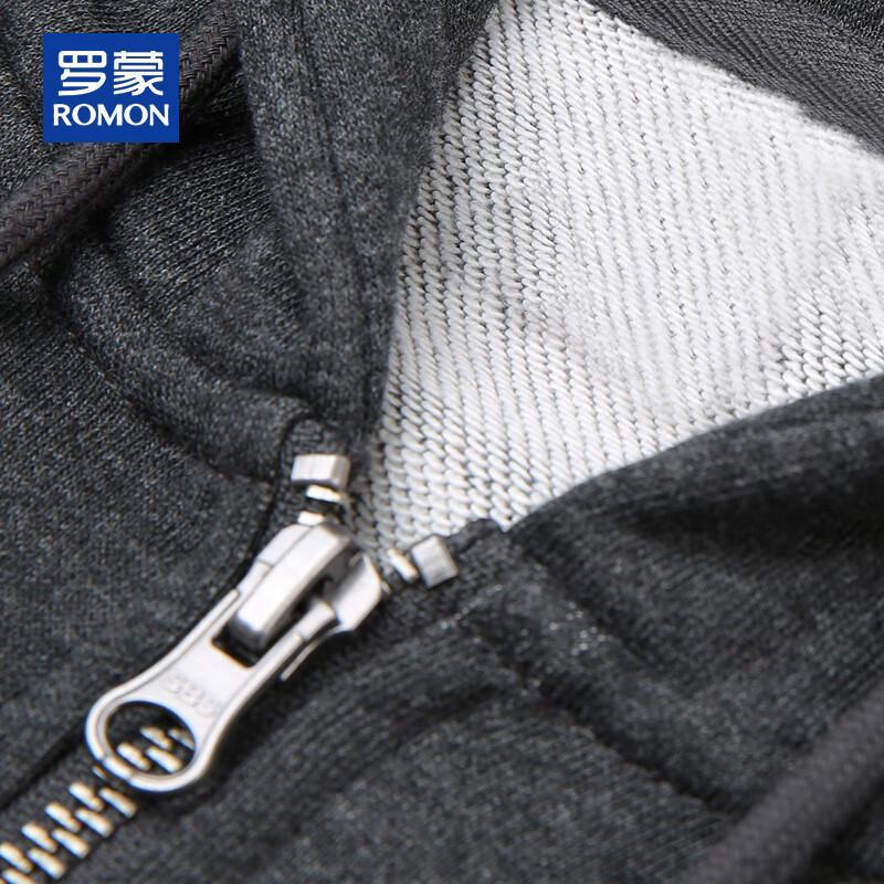 ROMON Men's Hooded Zip-Up Sweatshirt