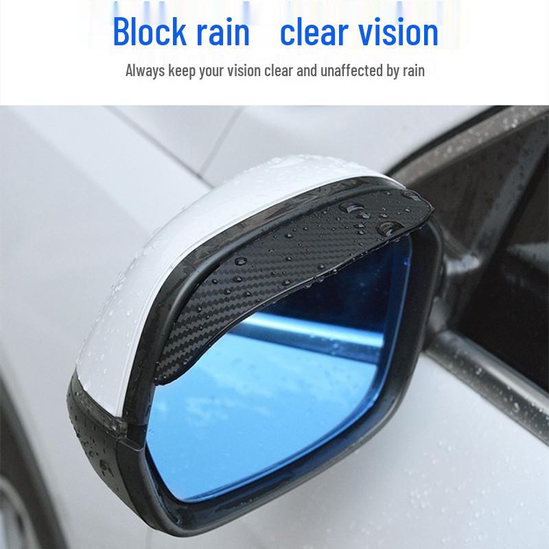 Carbon Fiber Rearview Mirror Rain & Sun Shield Visor (Universal Fit)