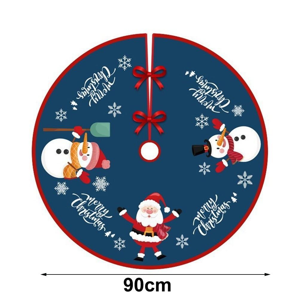 Fabric Christmas Tree Base Cover Round Shape Round Tree Skirt Holiday Home Decor