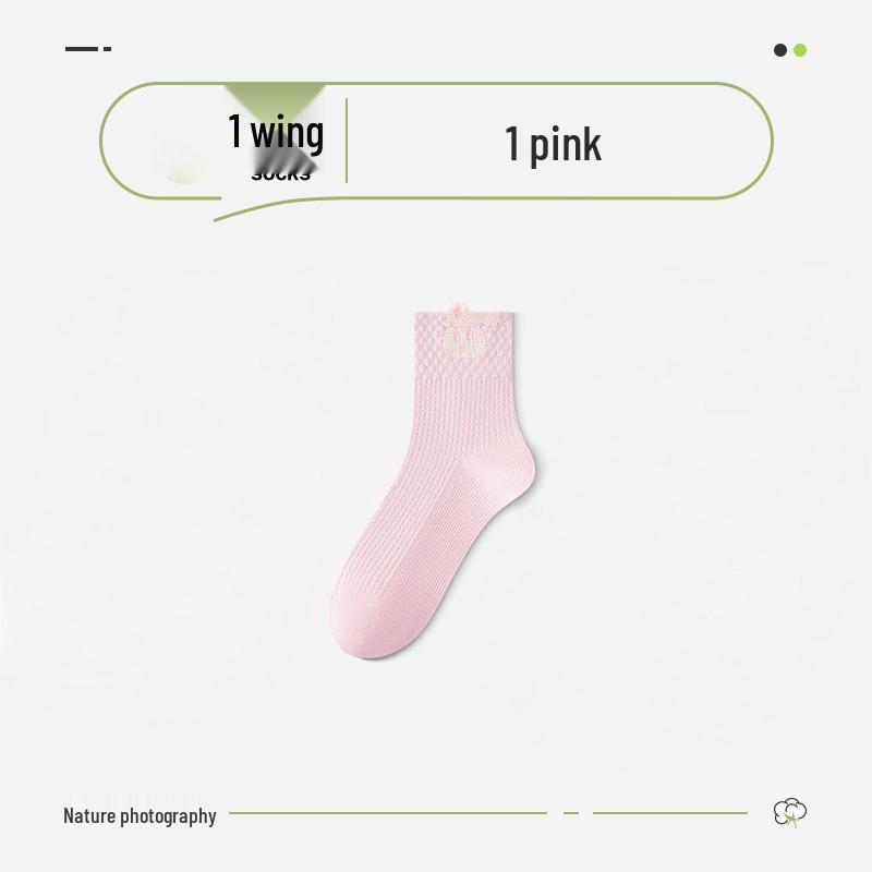Zhuji Women's Mid-Calf Cute Japanese Style Cotton Socks - Breathable & Sweat-Absorbing for Spring & Autumn