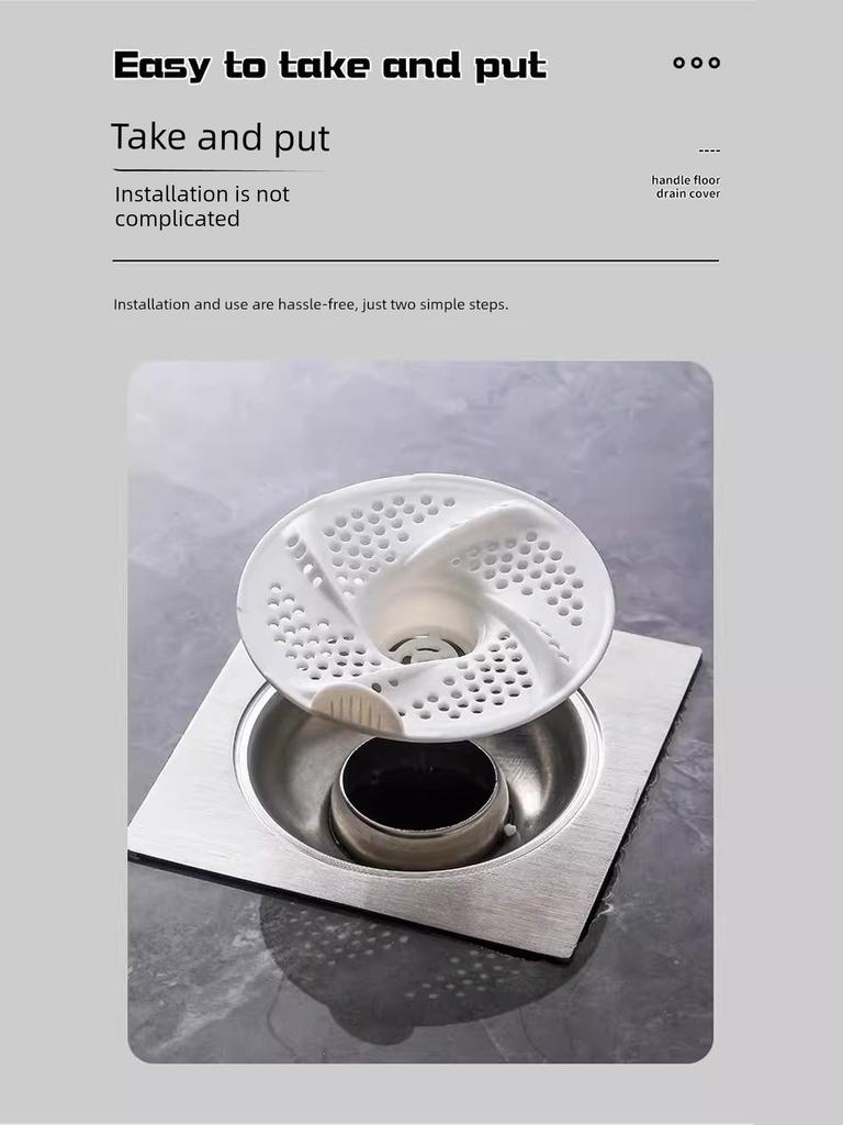 New Japanese-Style Drain Filter Net for Bathroom Hair, Vortex Drain Stopper, Anti-Insect and Anti-Odor Gadget