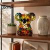 Cozy Warm Light for Reading Vintage Stained Glass Style Desk Lamp Cute Animal Night Light Decorative Room Ambient Lighting Lamp Bedroom Bedside Kids