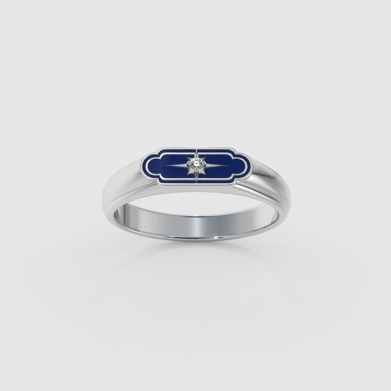 

MUSEE.ART Star cubic signet ring Blue