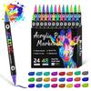 24/48/72 Colors Acrylic Paint Markers Soft Tip Double Nib Markers New Paint Pens  Art Supplies