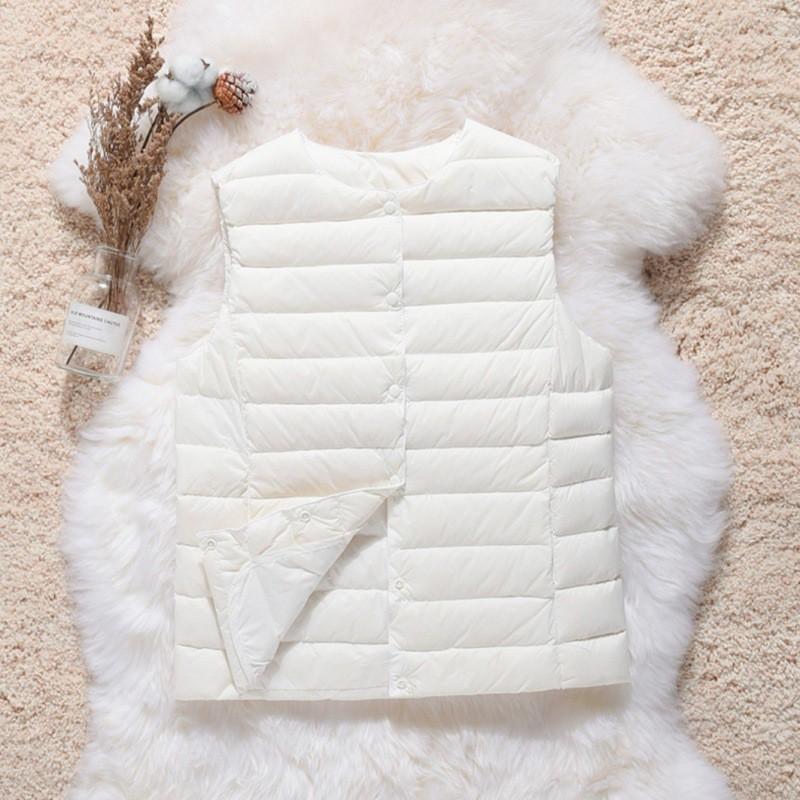 Womens Short Lightweight Down Vest 2026 Fall Winter Thin Warm Puffer Without Sleeves Slim Fit Urban Style