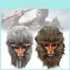 Realistische Braune und Silberne Schwarze Mythos Wukong Maske für Halloween Atemberaubende Gaming Requisite