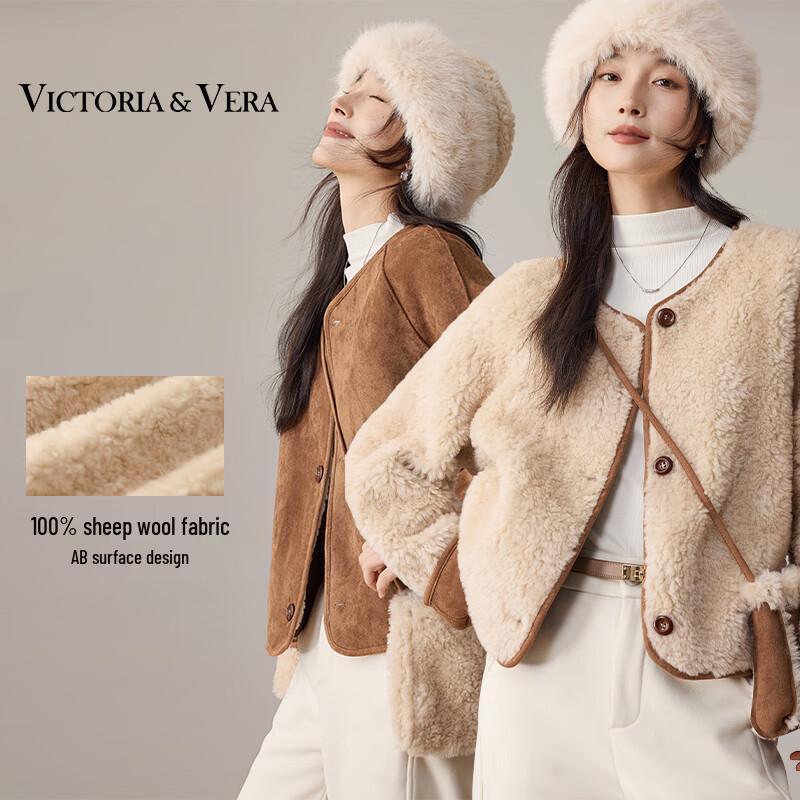 

VICTORIA&VERA Women s Plush Long Sleeve Short Coat XL