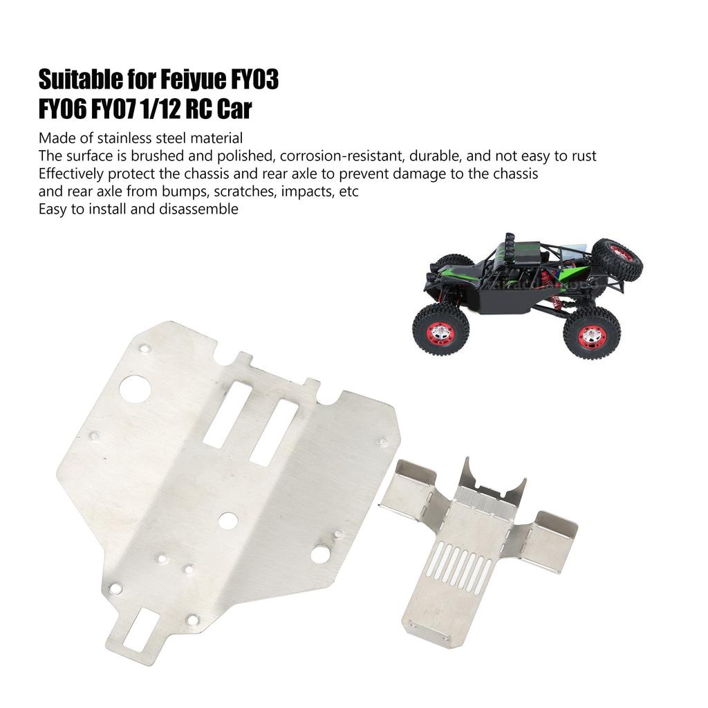 RC Car Stainless Steel Chassis Armor Rear Axle Protector For Feiyue FY03 FY06 FY07 1/12 RC Car Upgrade Parts