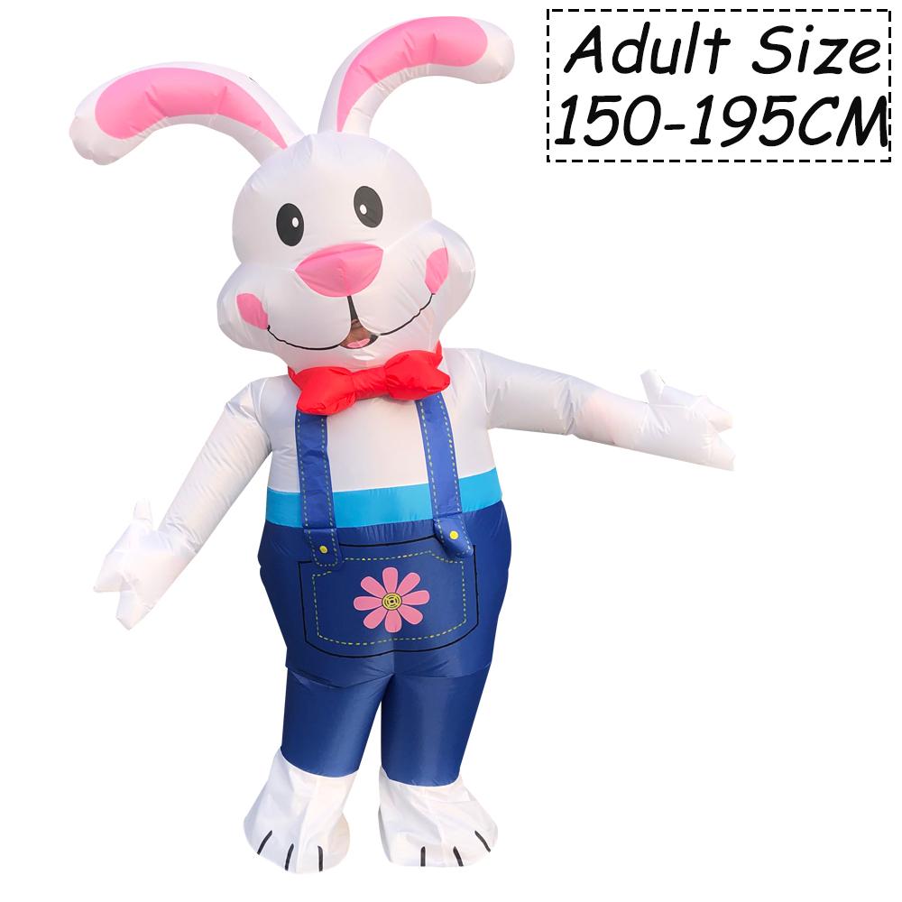 Easter Bunny Clown Adult Kids Inflatable Costume Funny Cute Rabbit Cosplay Suit For Performance Festival Carnival Party Clothing