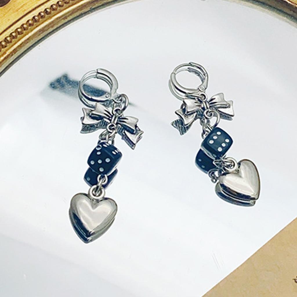 Fashionable Dice Earrings Charm Trendy Ear Pendant Ornament Modern Dice Earrings for the Fashion Forward Crowd