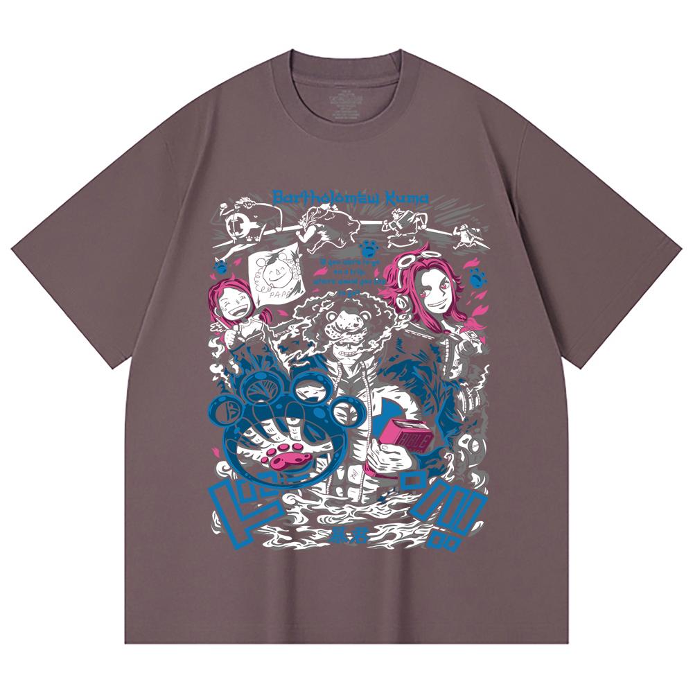 230 Gsm 100% Cotton One Piece V46 Kuma Print Unisex Heavy Cotton T Shirt
