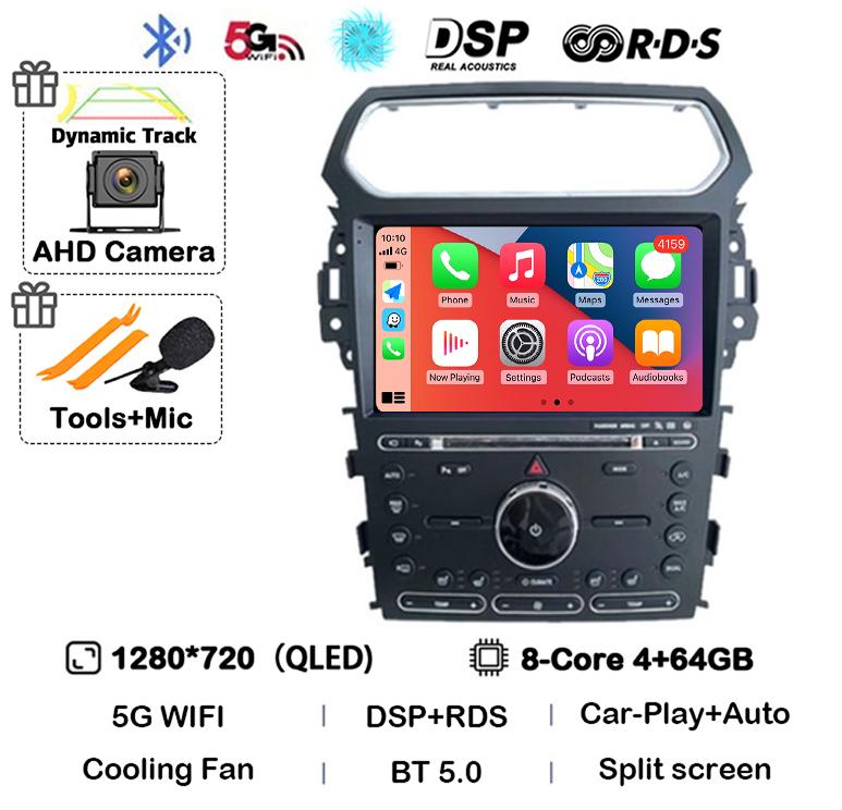 Android 14 Carplay Car Radio For Ford Explorer Smart 2011 2012 2013 2014 2015 2016 2017 2018 2019 Multimedia Player GPS Stereo