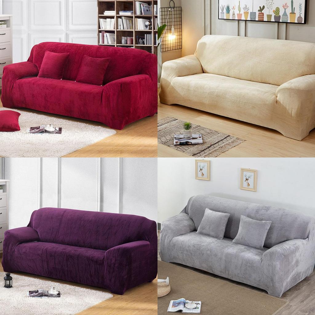 Premium Elastic Sofa Slipcover Stylish Protector With Plush Velvet For 1-4 Seat Sofas
