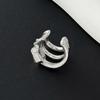 Multi-Layer Triple Ring Clip Silver No Piercing Earrings Hip Hop Gold Jewelry  Wear